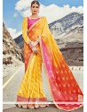 Embroidered Work Faux Georgette Shaded Saree