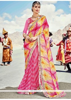 Multi Colour Faux Georgette Shaded Saree