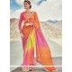 Multi Colour Embroidered Work Faux Georgette Shaded Saree