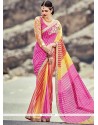 Faux Georgette Print Work Shaded Saree