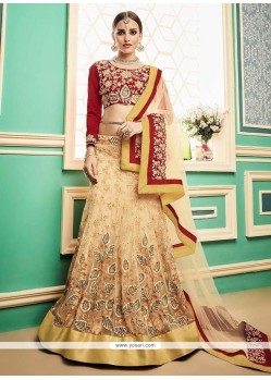 Beige Lace Work Lehenga Choli