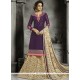 Purple Print Work Cotton Long Choli Lehenga