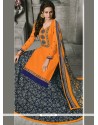 Cotton Orange Long Choli Lehenga