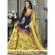 Navy Blue Embroidered Work Long Choli Lehenga