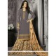 Cotton Grey Print Work Long Choli Lehenga