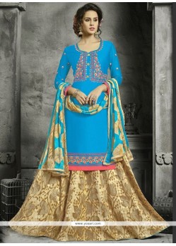 Embroidered Work Long Choli Lehenga