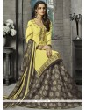 Cotton Yellow Long Choli Lehenga