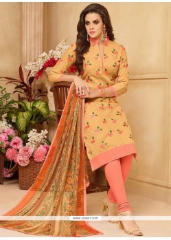 Cotton Cream Churidar Suit