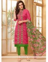 Cotton Embroidered Work Churidar Suit