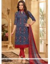 Embroidered Work Cotton Churidar Suit