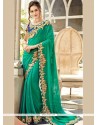 Sea Green Embroidered Work Faux Chiffon Classic Designer Saree