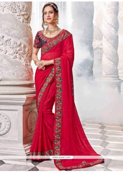 Patch Border Work Jacquard Designer Saree