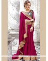 Faux Chiffon Magenta Classic Saree