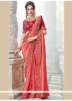 Patch Border Work Faux Georgette Classic Designer Saree