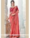 Patch Border Work Faux Georgette Classic Designer Saree