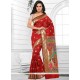 Red Art Silk Traditional Designer Saree