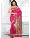 Art Silk Hot Pink Traditional Saree