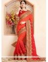 Embroidered Work Crepe Silk Designer Traditional Saree