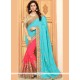 Crepe Silk Patch Border Work Designer Half N Half Saree