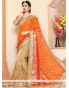 Patch Border Work Net Designer Half N Half Saree