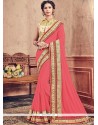 Faux Georgette Patch Border Work Classic Saree