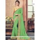 Faux Georgette Green Embroidered Work Saree