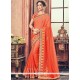 Patch Border Work Orange Faux Georgette Classic Designer Saree