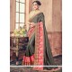 Grey Embroidered Work Classic Saree