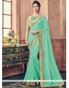 Faux Chiffon Patch Border Work Classic Saree