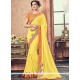 Faux Georgette Yellow Classic Designer Saree