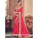 Faux Georgette Hot Pink Designer Saree