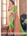 Patch Border Work Green Art Silk Designer Traditional Saree