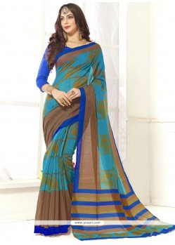 Fancy Fabric Print Work Casual Saree