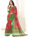 Rose Pink Print Work Fancy Fabric Casual Saree