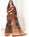 Print Work Wine Casual Saree