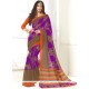 Fancy Fabric Purple Print Work Casual Saree