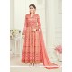 Peach Art Silk Anarkali Suit