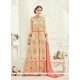 Art Silk Beige Resham Work Anarkali Suit