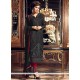 Faux Georgette Black Embroidered Work Designer Straight Suit
