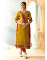 Cotton Mustard Straight Suit