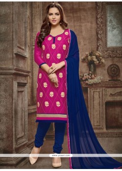 Cotton Rani Lace Work Churidar Designer Suit