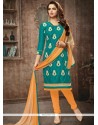 Cotton Sea Green Churidar Designer Suit