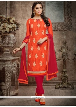 Embroidered Work Cotton Churidar Designer Suit