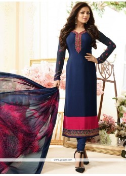 Drashti Dhami Navy Blue Churidar Designer Suit