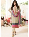 Drashti Dhami Cream Churidar Designer Suit