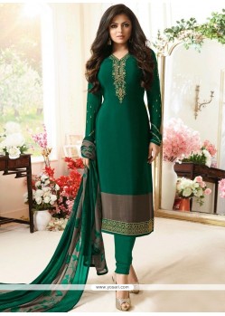 Drashti Dhami Green Churidar Designer Suit