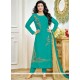 Ayesha Takia Cotton Embroidered Work Sea Green Churidar Designer Suit