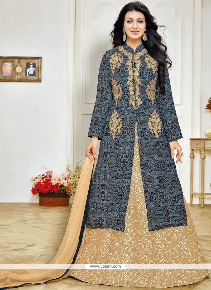 Ayesha Takia Georgette Anarkali Suit In Black Colour