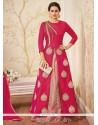 Hot Pink Art Silk Long Choli Lehenga