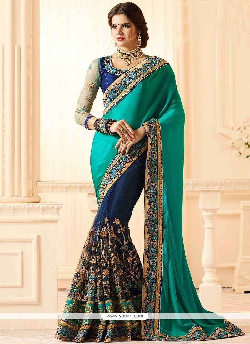 Buy Net Designer Half N Half Saree | Designer Sarees